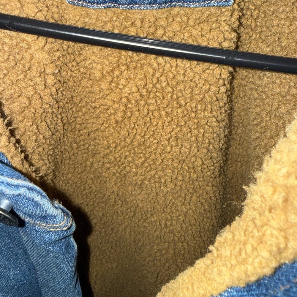 Goodfellow & Co Blue Denim Jacket with Tan Collar and Lining - Picture 13 of 14